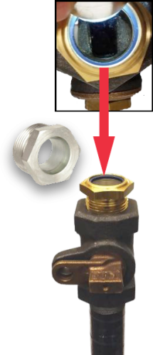 1. Remove piping and check valve passage with sight glass.